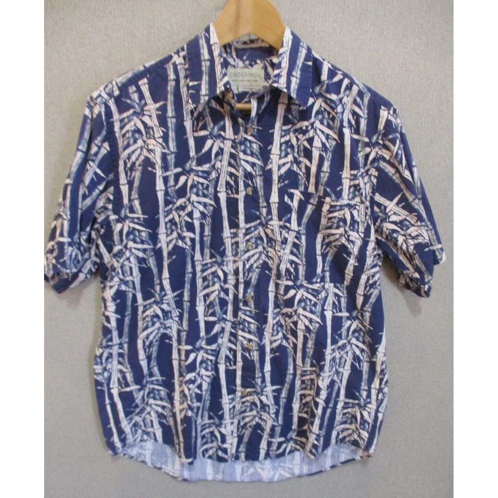 90's Crossings Bamboo Print Casual Shirt Size Small